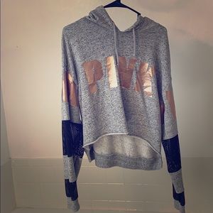 PINK VS cropped front sweatshirt with mesh arms